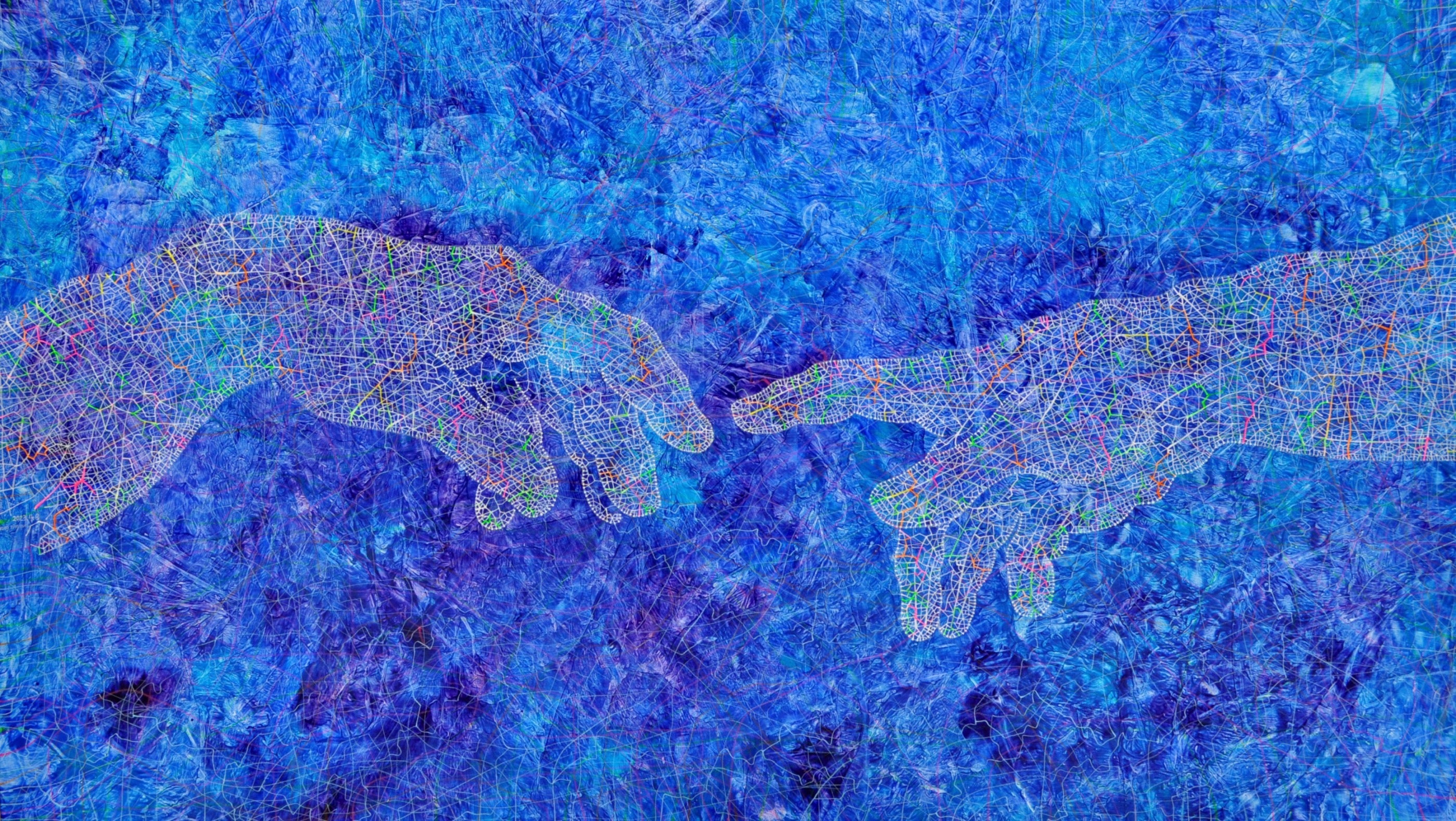 [future hand ]linen,acrylic,160X91CM